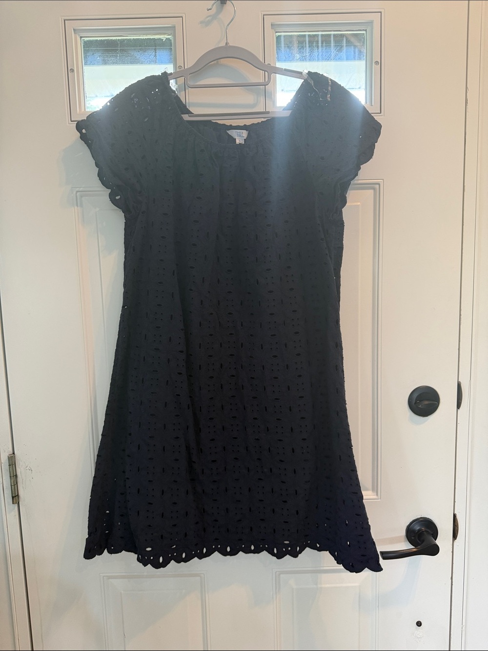 Women’s Navy Eyelet Short Sleeve Dress